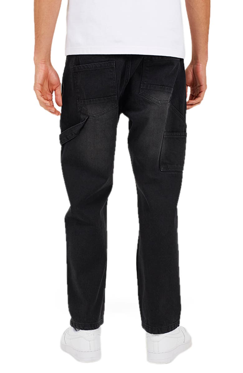 Brave Soul Carpenter Loose Fit Long Denim Jean, Alternate, color, Charcoal