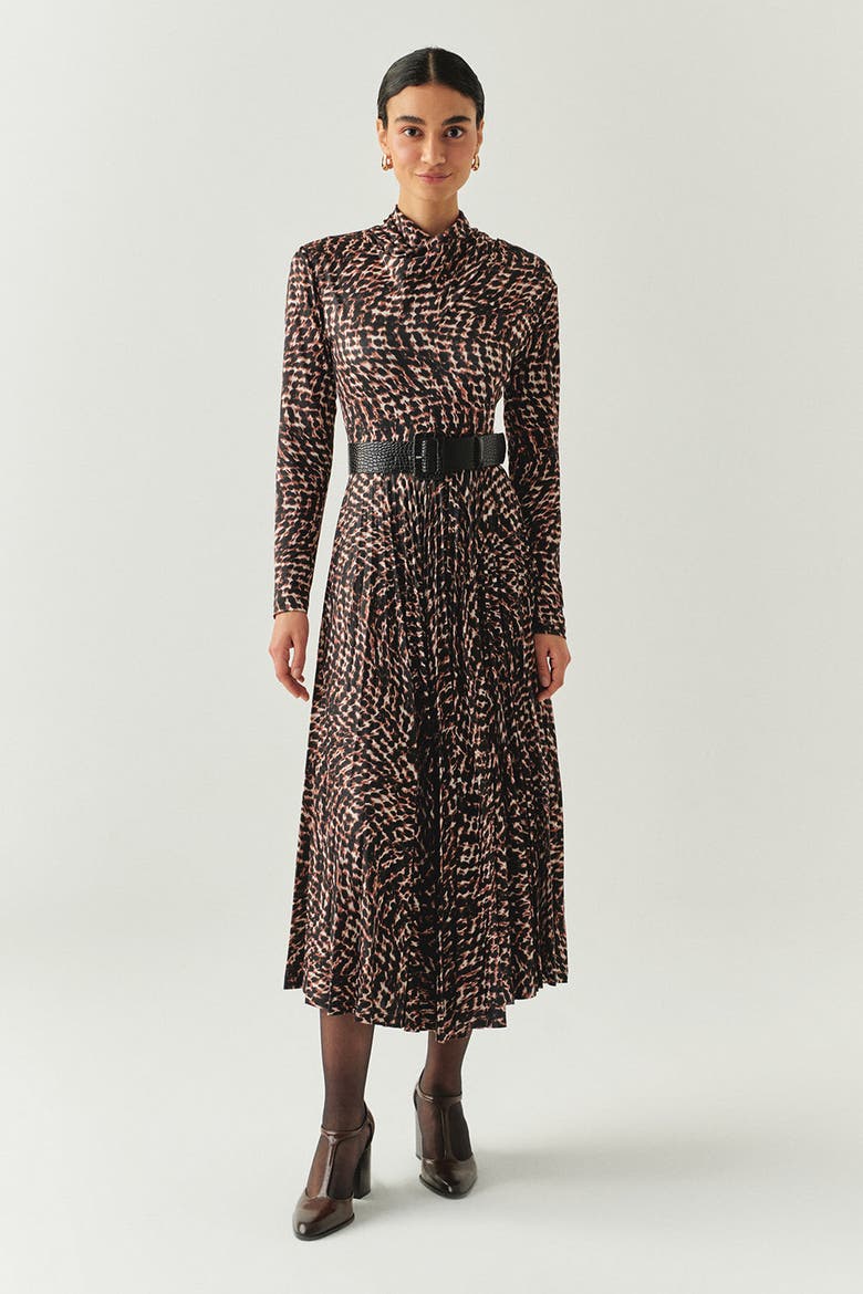 Aspyn K. Midi Dress, Alternate, color, Black Patterned