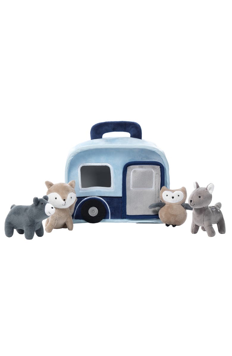 Lambs & Ivy Interactive Camper/RV Plush with Stuffed Animal Toys, Alternate, color, Blue