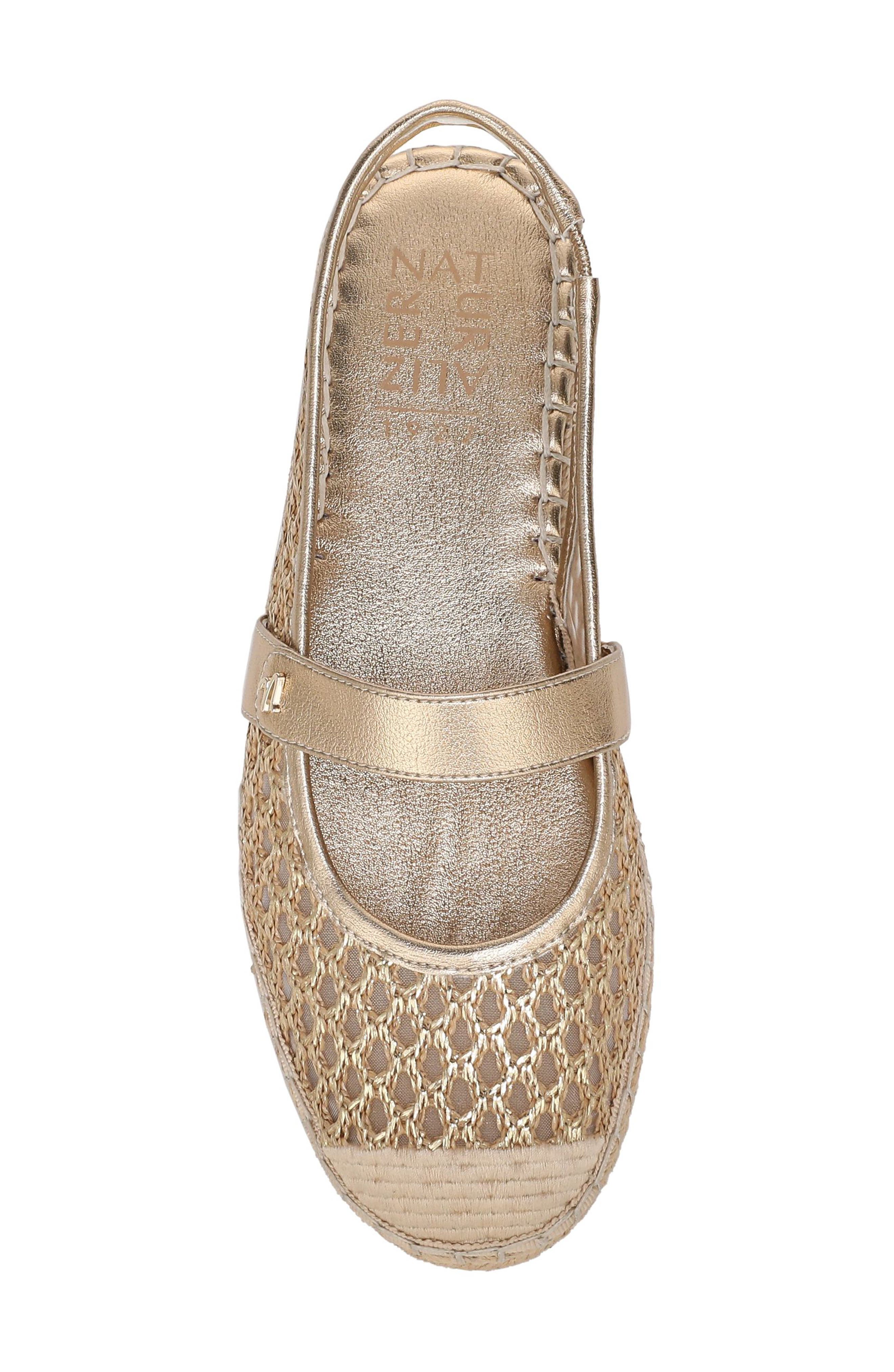 Jolie Slingback Espadrille Flat, Alternate, color, GOLD METALLIC MULTI