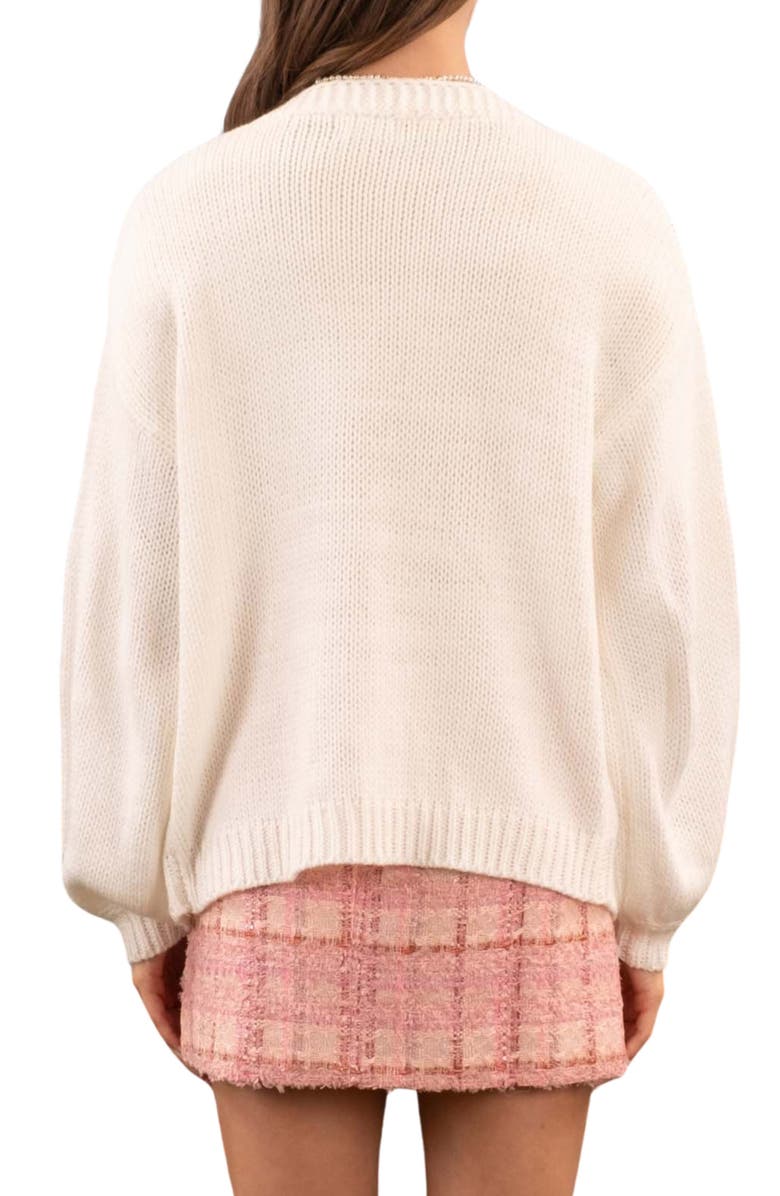 Blu Pepper 3D Flower Open Front Cardigan, Alternate, color, 