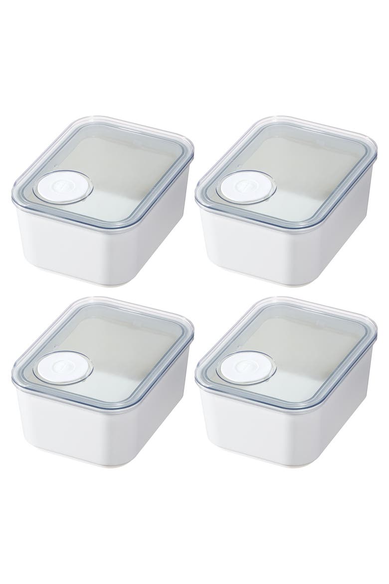 Small Canister with Removable Pour Cap - Set of 4 - White, Main, color, White/Clear