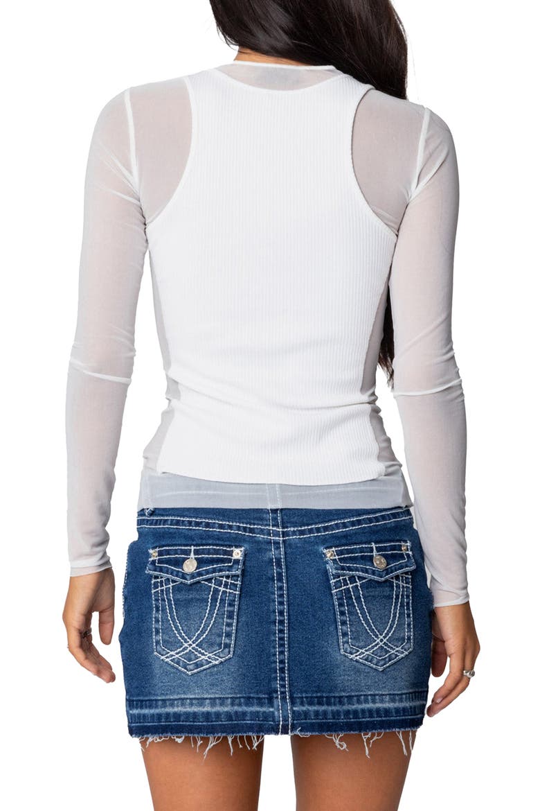 Layered Mesh Top, Alternate, color, WHITE
