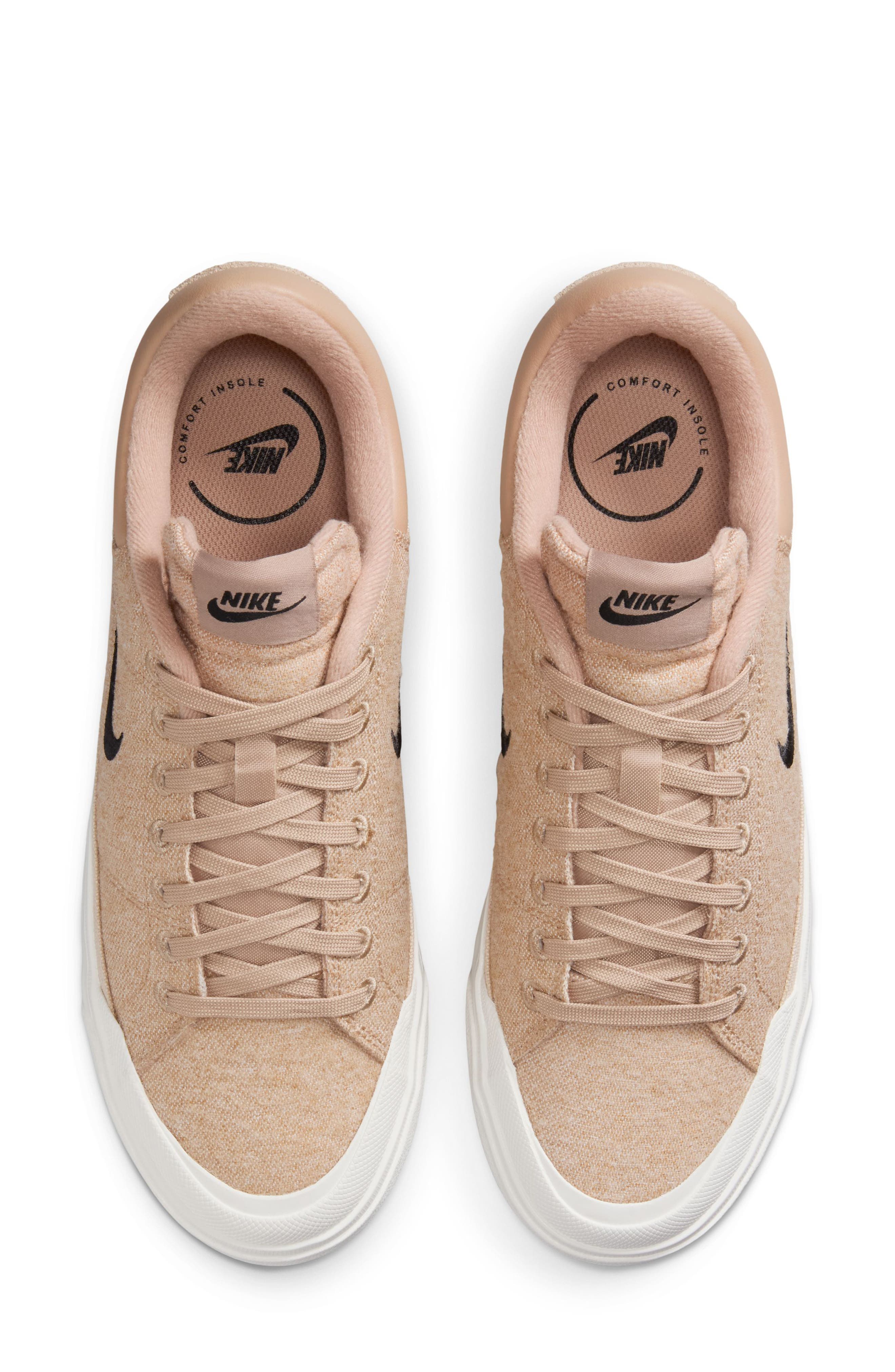 Nike Court Legacy Lift Platform Sneaker, Alternate, color, Hemp/ Black/ Sand Drift