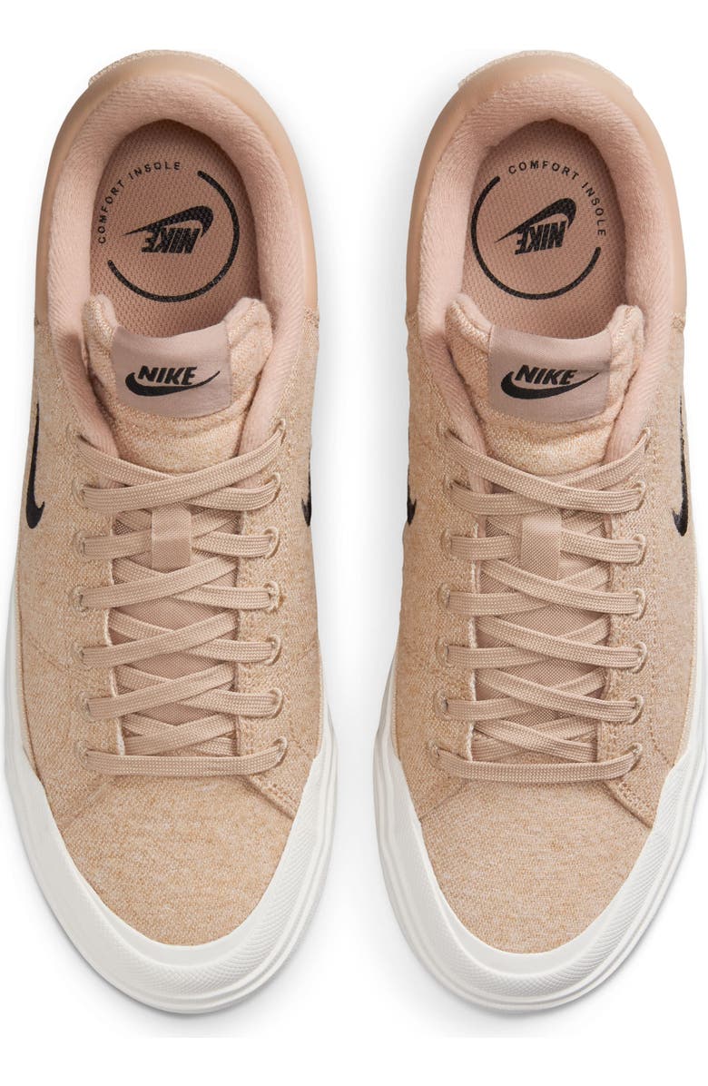 Nike Court Legacy Lift Platform Sneaker, Alternate, color, Hemp/ Black/ Sand Drift