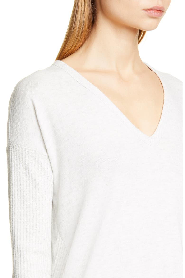 Clara V-Neck Top, Alternate, color, EARL GREY
