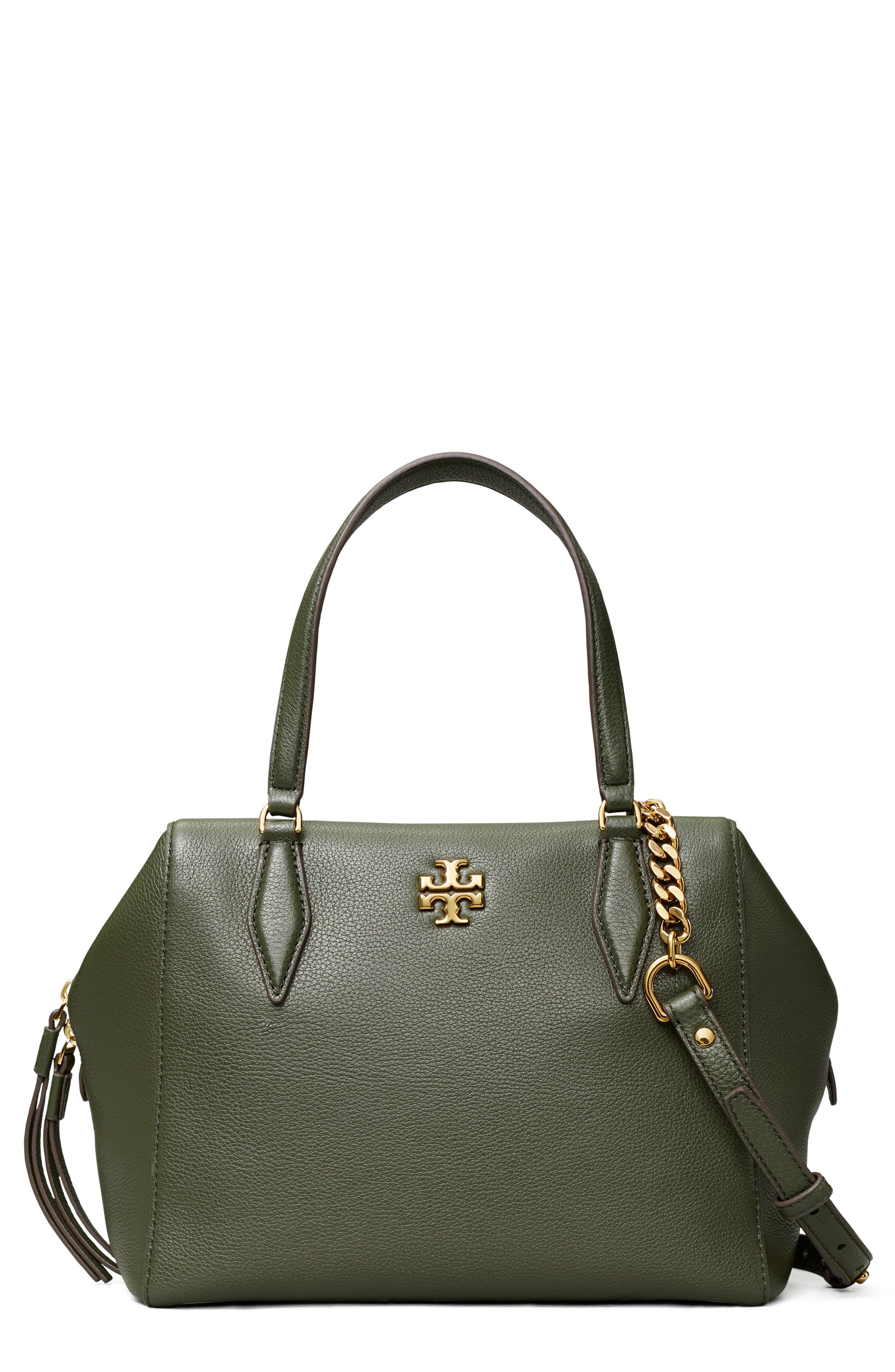 Tory Burch Kira Pebbled Leather Satchel, Main, color, 