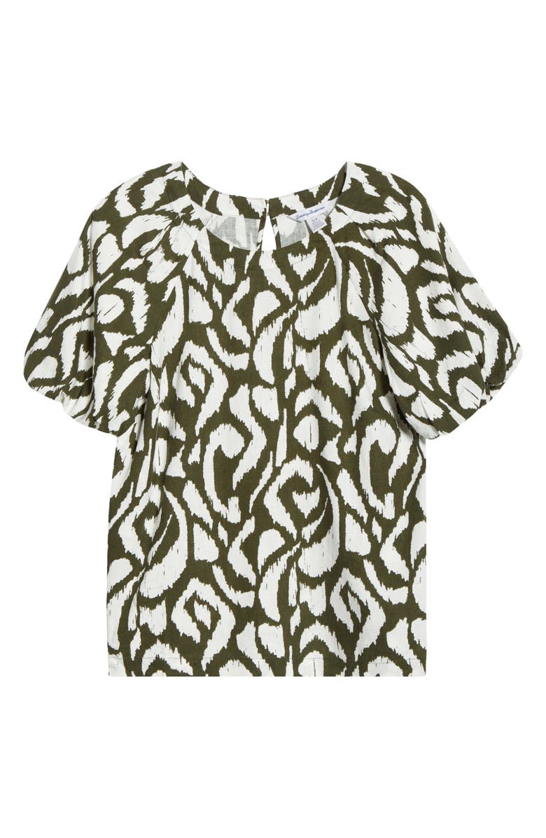 Tommy Bahama Inlet Ikat Print Linen Blend Top, Alternate, color, Palm Verde