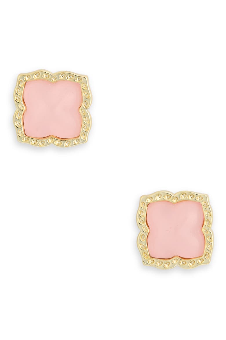 Mallory Stud Earrings, Main, color, GOLD ROSE QUARTZ