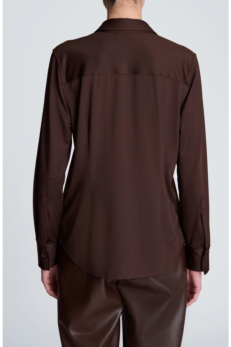 Long Sleeve Button Front Shirt, Alternate, color, MEDIUM BARK