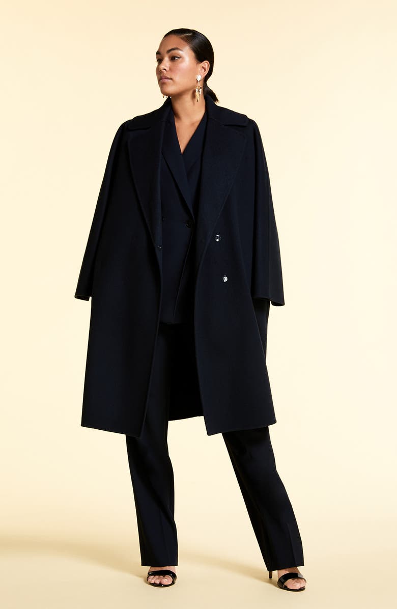 Marina Rinaldi Tabloidbis Double Breasted Wool Coat, Alternate, color, 