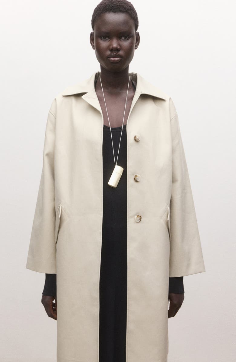 MANGO Cotton Twill Trench Coat, Alternate, color, Light/ Pastel Grey