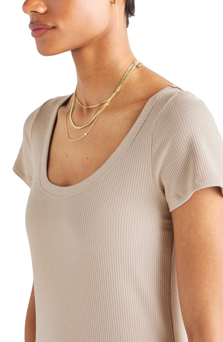 Splendid Iva Rib Midi Dress, Alternate, color, Fawn