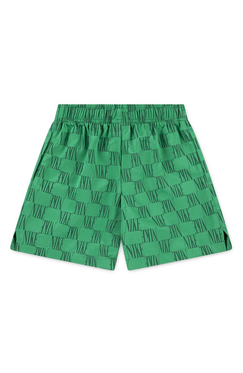 Nike Kids' Logo Check Athletic Shorts, Alternate, color, Stadium Green