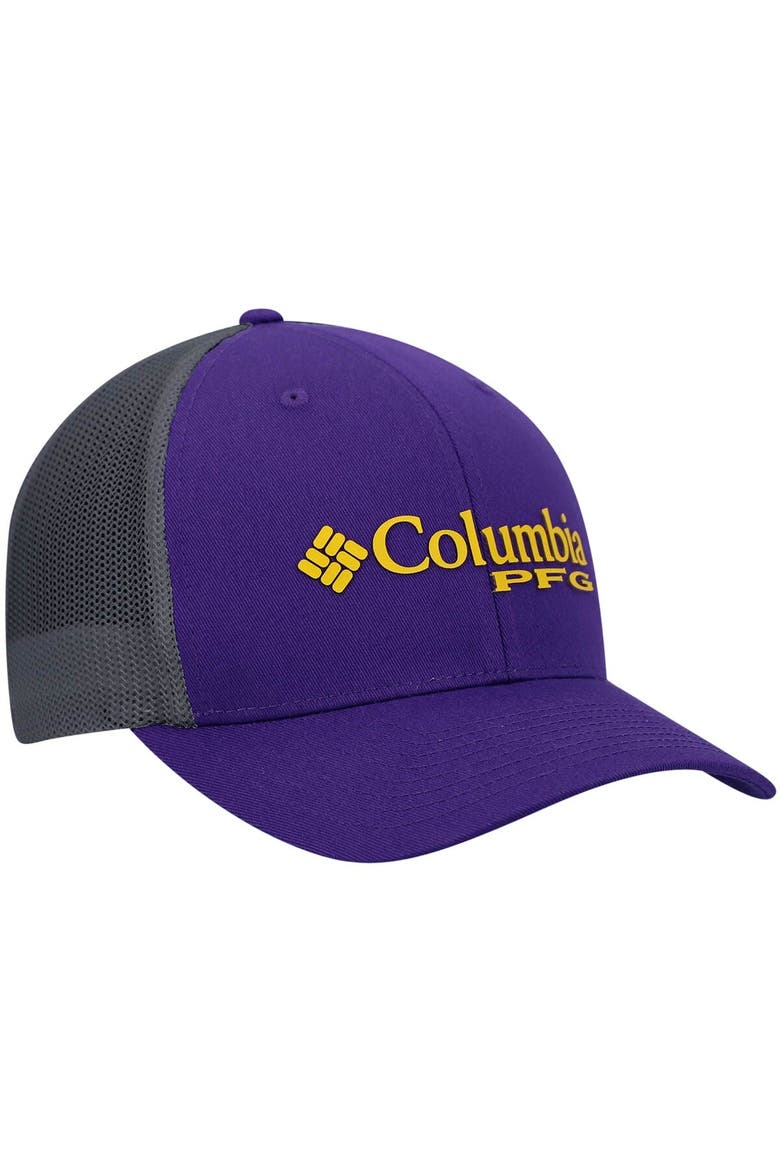 Men's Columbia Purple LSU Tigers PFG Snapback Adjustable Hat, Alternate, color, Purple