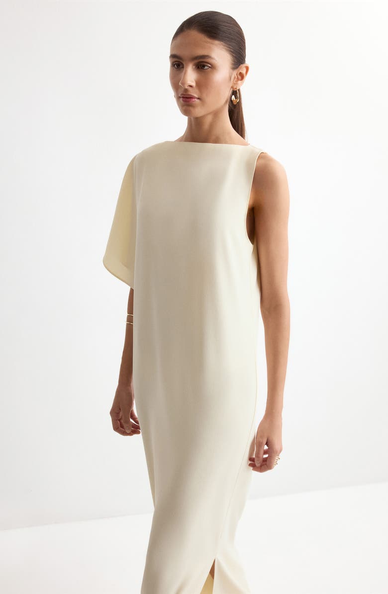 MANGO Asymmetric Column Dress, Alternate, color, Ecru