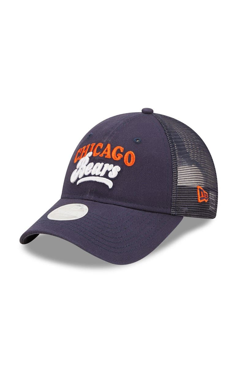 New Era Women's New Era   Navy Chicago Bears Team Trucker 9FORTY Snapback Hat, Main, color, 