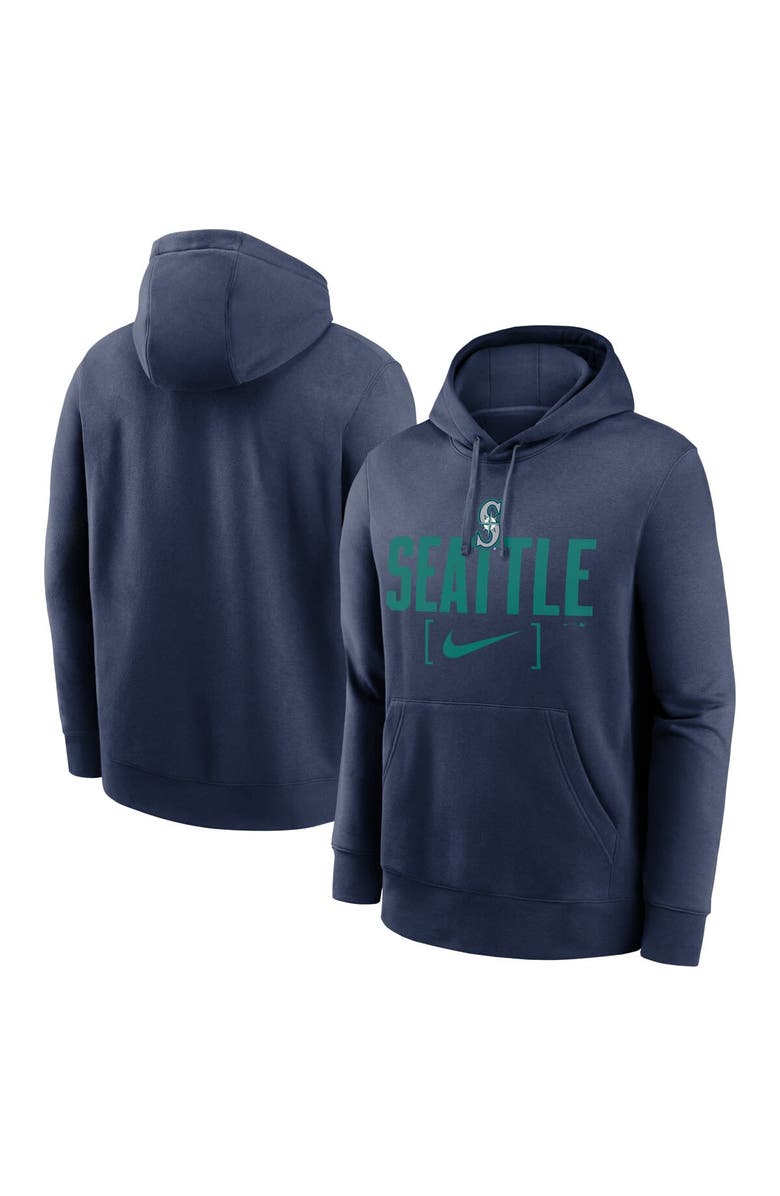 Nike Men's Nike Navy Seattle Mariners Club Slack Pullover Hoodie, Main, color,