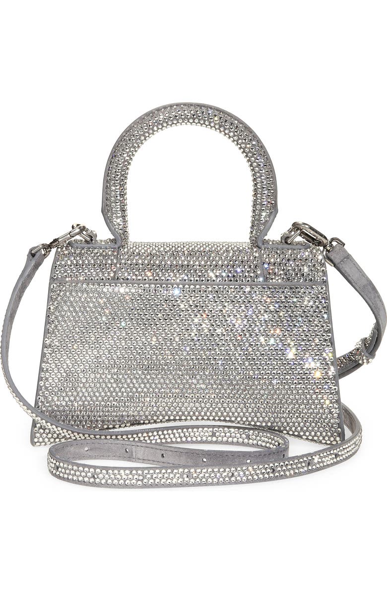 Balenciaga Extra Small Hourglass Crystal & Suede Top Handle Bag, Alternate, color,
