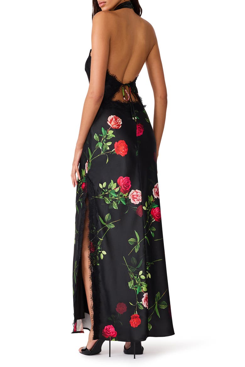 Lillene Floral Halter Dress, Alternate, color, MESA ROSE