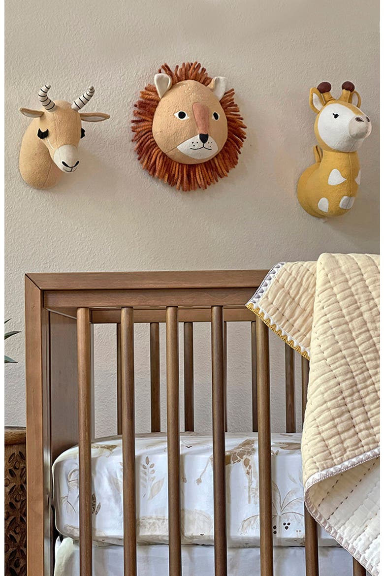 Safari Animal Plush Head Wall Art, Alternate, color, YELLOW/ WHITE