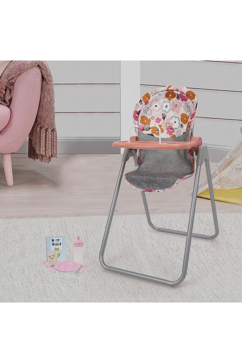 Melange Flora Foodie Doll Highchair 5Pc Feeding Accessories,3+, Alternate, color, Multicolored