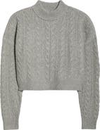 MPG Cable Knit Crop Sweater