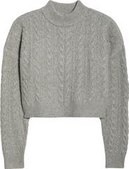 MPG Cable Knit Crop Sweater