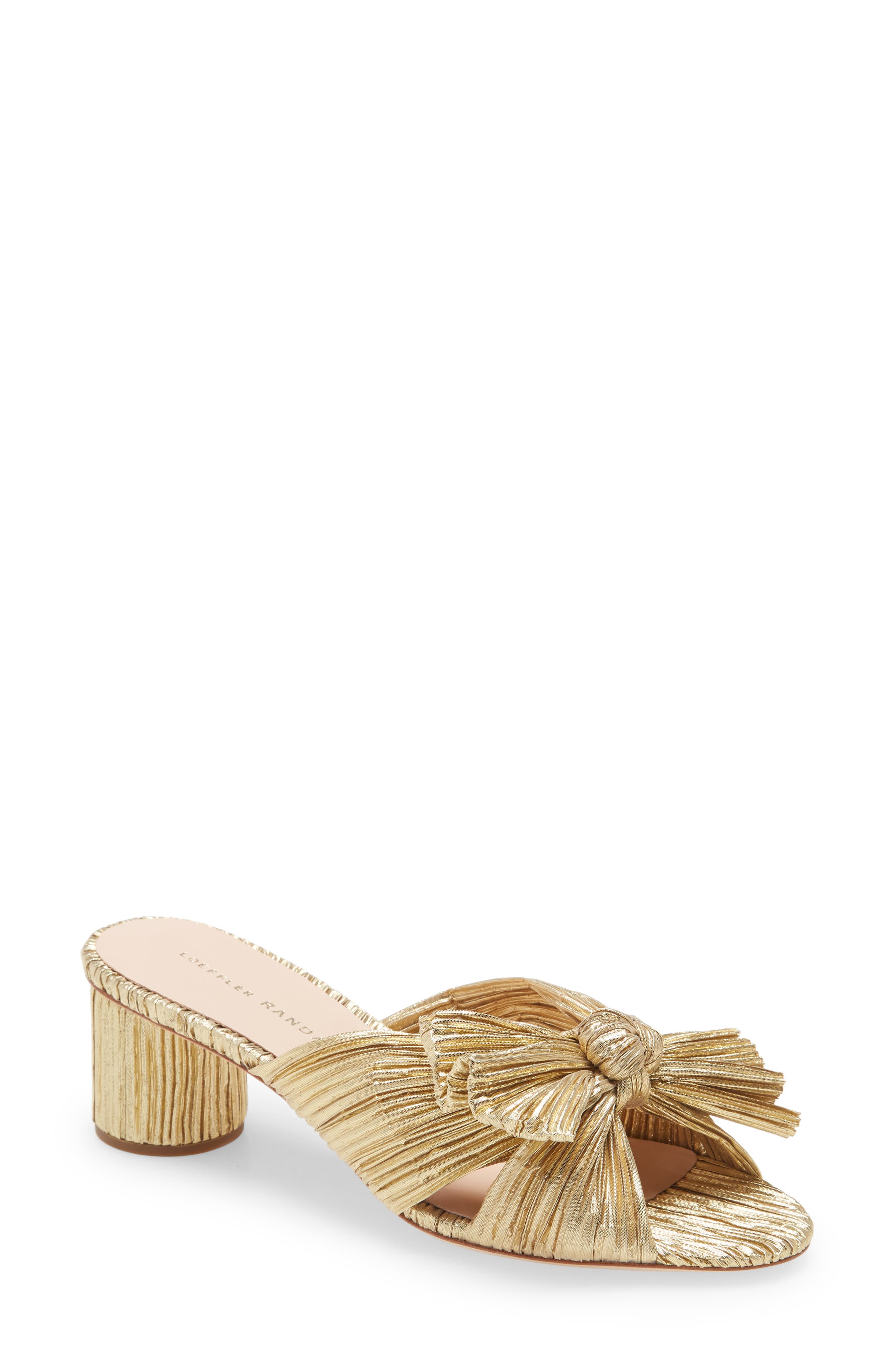Loeffler Randall Emilia Knot Slide Sandal, Main, color, Gold