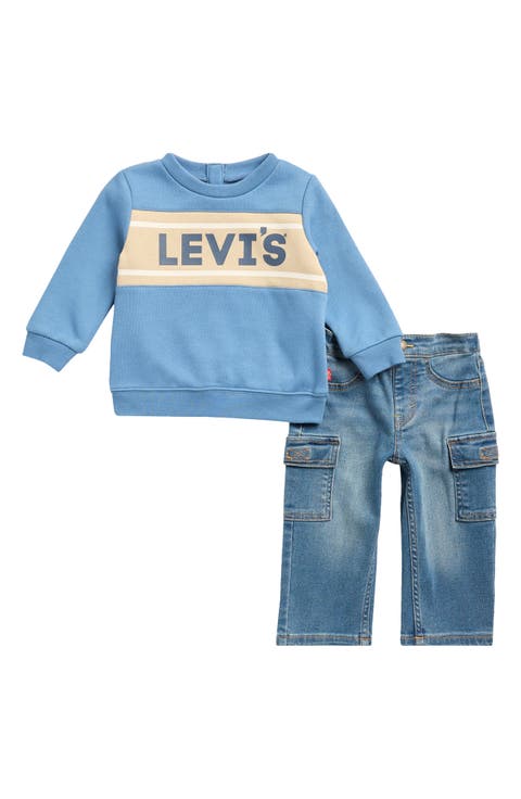 Stay Loose Logo Sweatshirt & Cargo Pants Set (Baby)