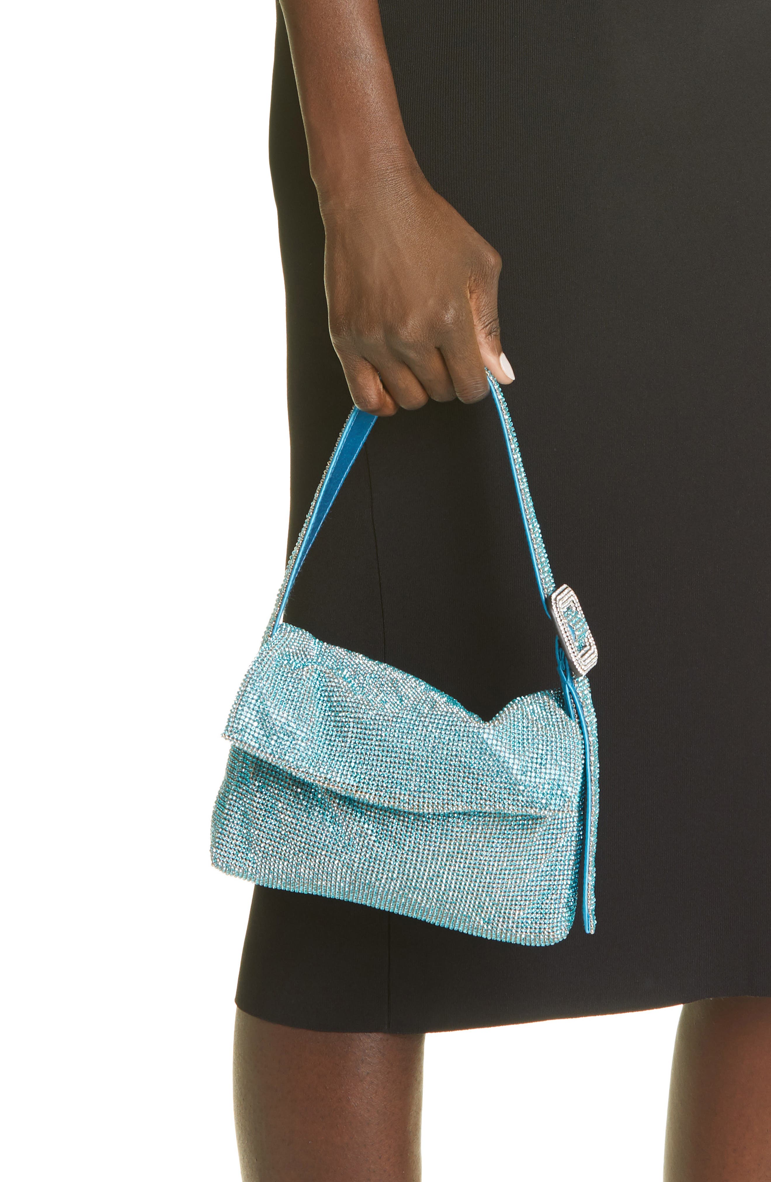 Benedetta Bruzziches Vitty Mignon Crystal Mesh Shoulder Bag, Alternate, color, 