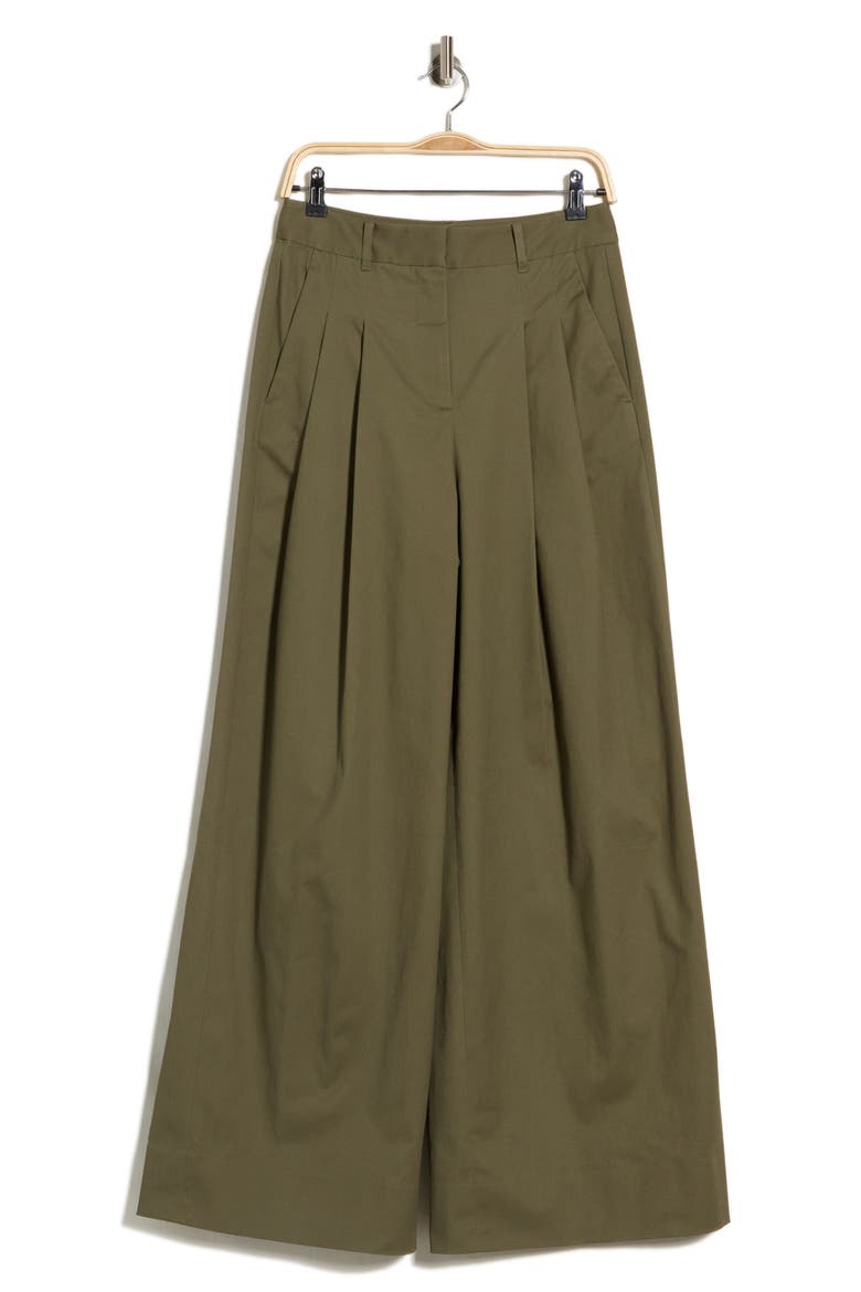Juliana Wide Leg Pleated Pants, Alternate, color, OLIVE