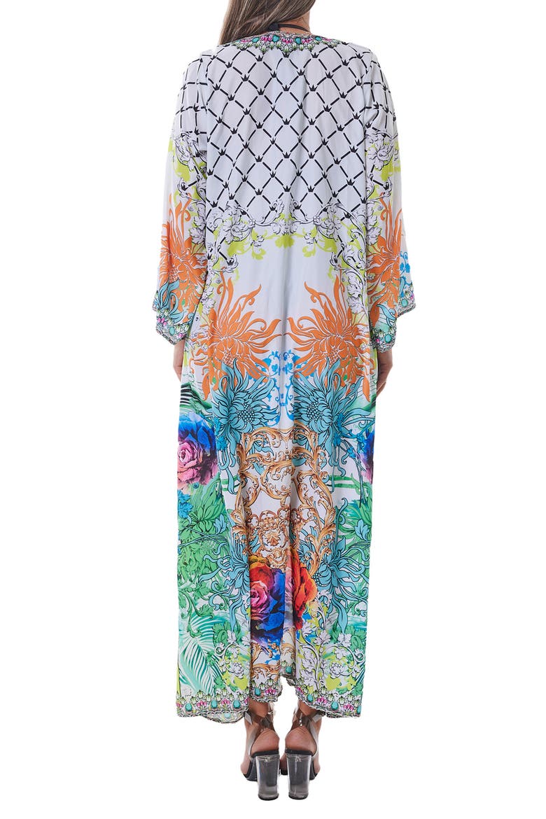 Mixed Print Chiffon Duster, Alternate, color, GREEN