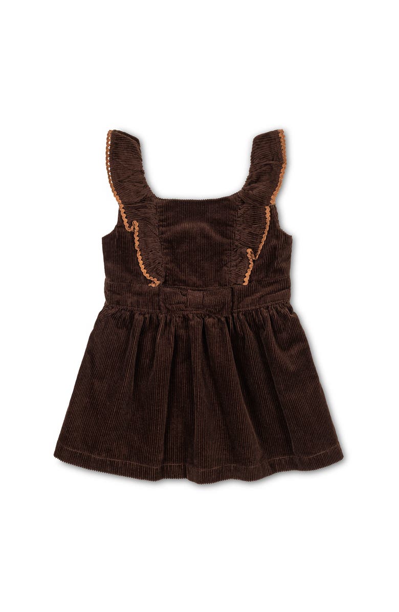 Hope & Henry Organic Corduroy Ruffle Jumper, Main, color, Chocolate