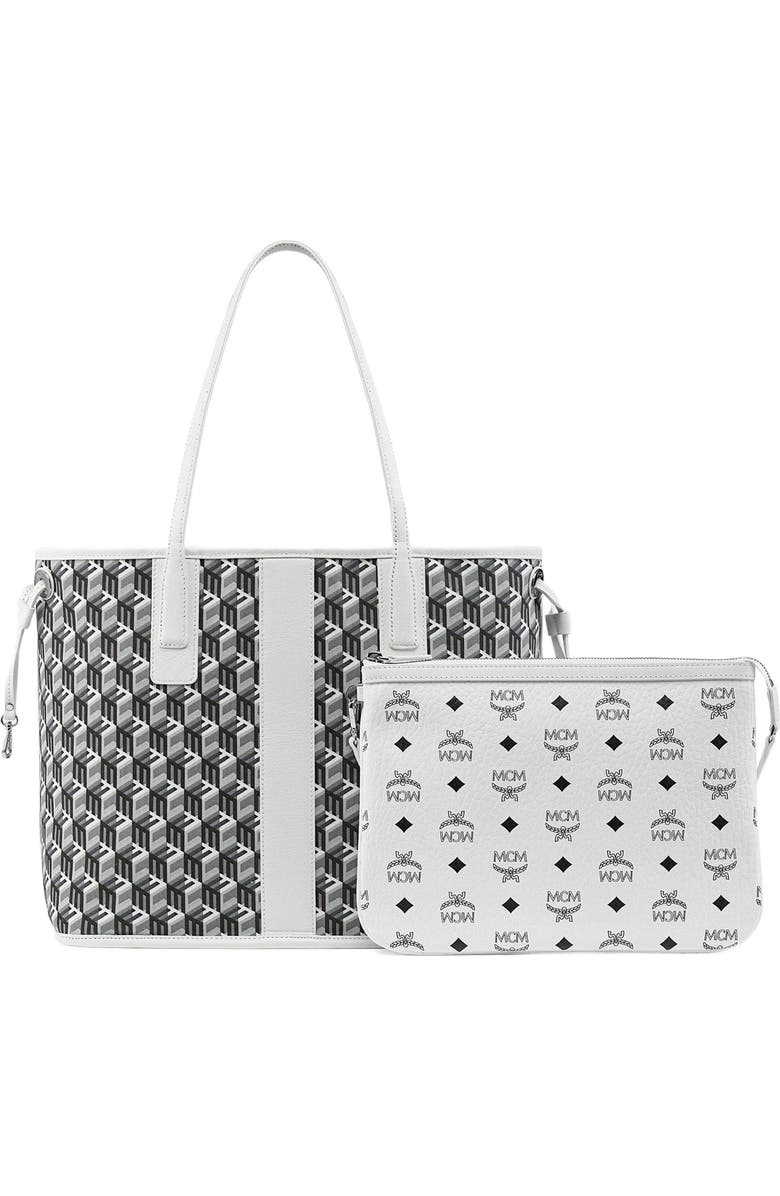 MCM Medium Liz Reversible Shopper, Alternate, color, White