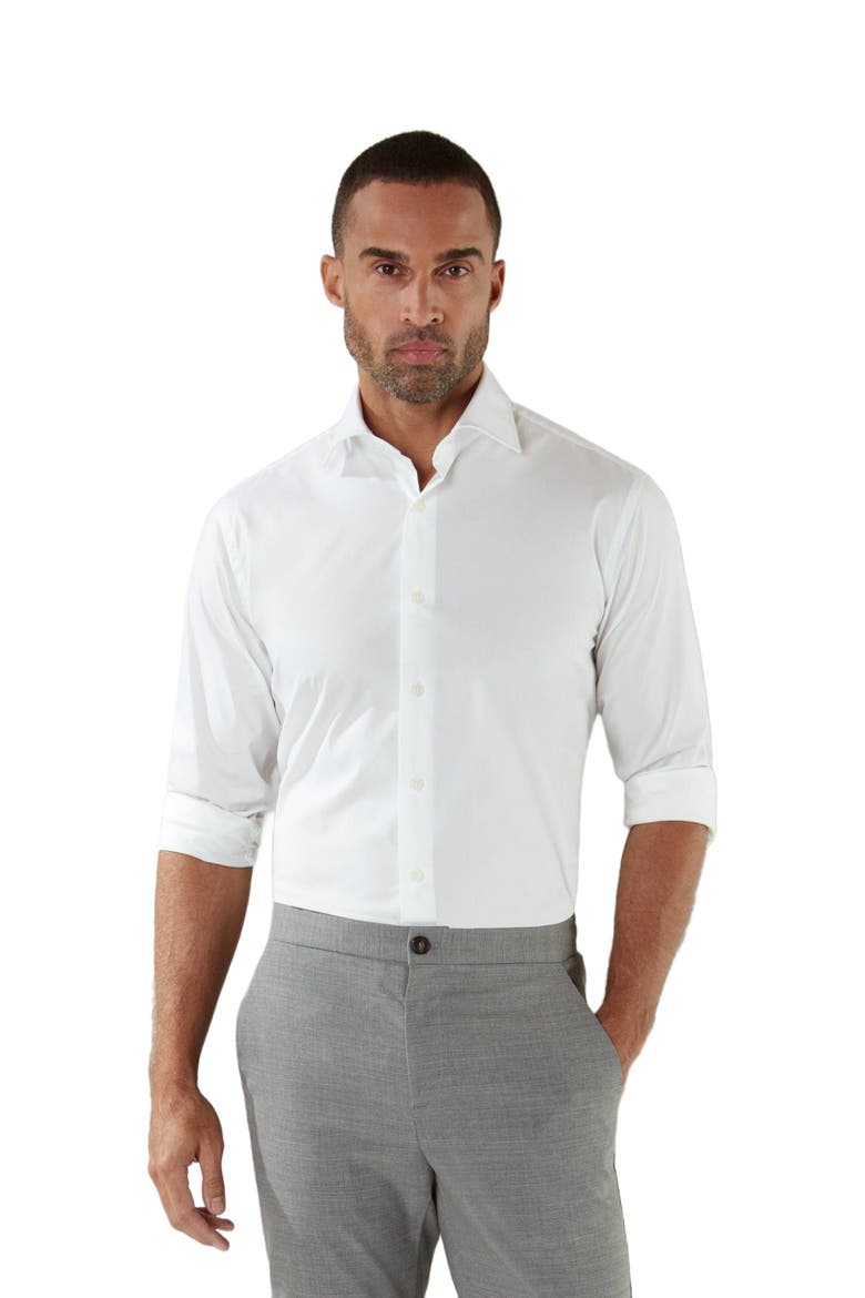 Reynolds Solid Poplin Dress Shirt, Alternate, color, White