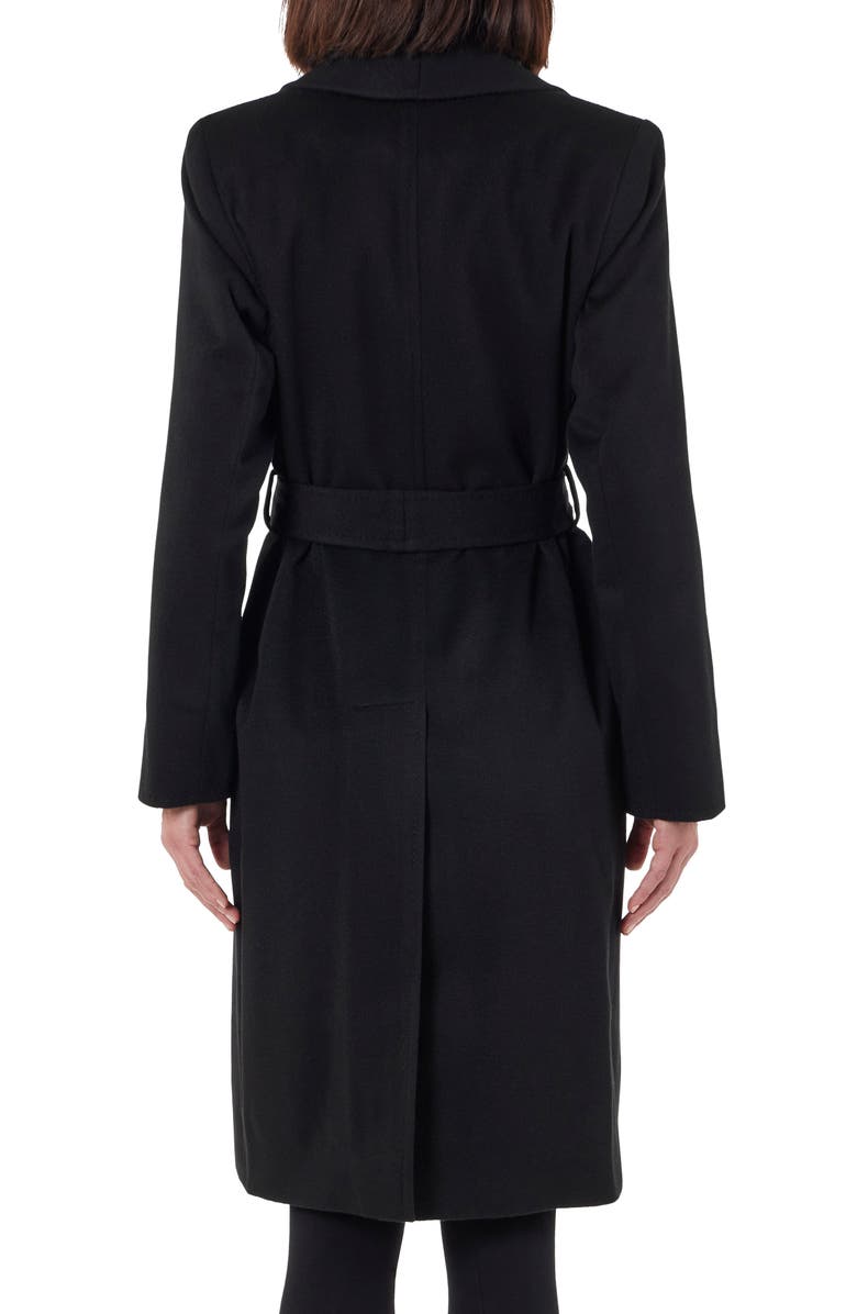 Sofia Cashmere Pickstitch Cashmere Wrap Coat, Alternate, color, Black