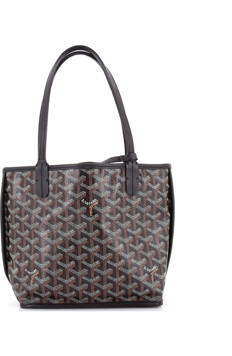 Pre-Owned Goyard Anjou Reversible Tote Coated Canvas Mini, Alternate, color, Black