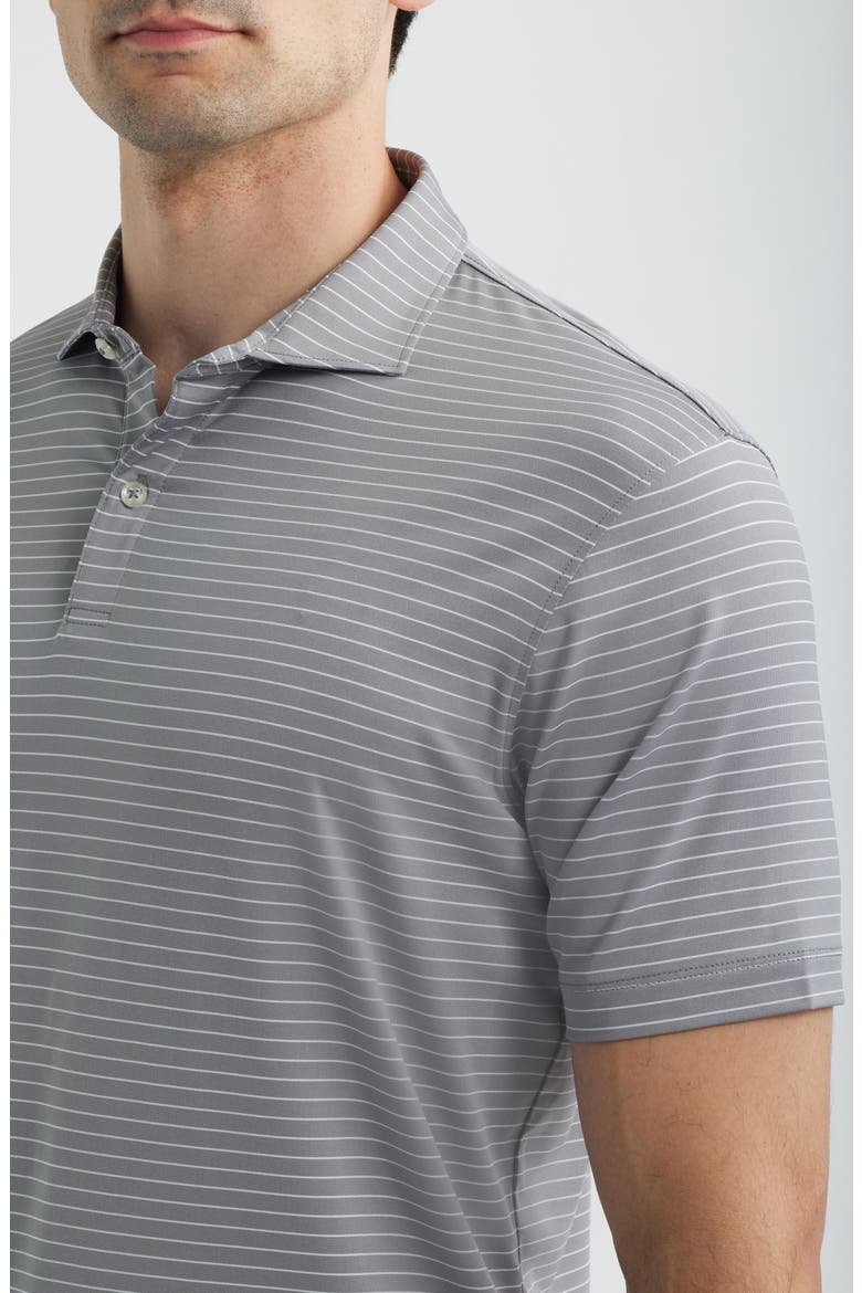 Beau Stripe Performance Polo, Alternate, color, THUNDER
