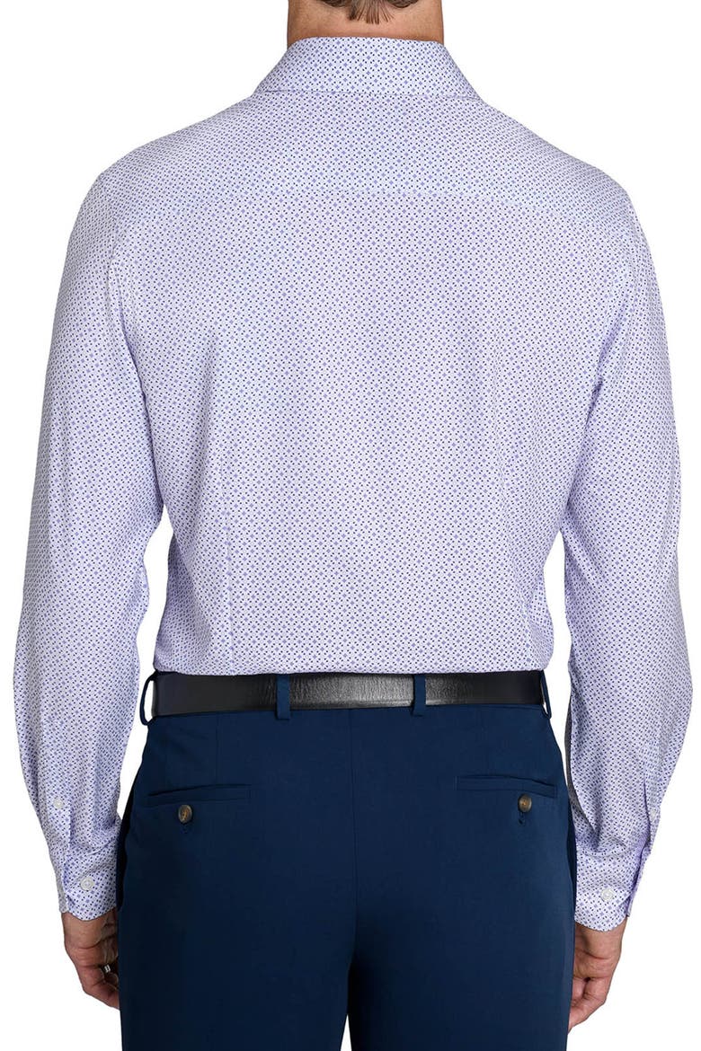 Slim Fit Patchwork Diamond Performance Dress Shirt, Alternate, color, WHITE/PURPLE