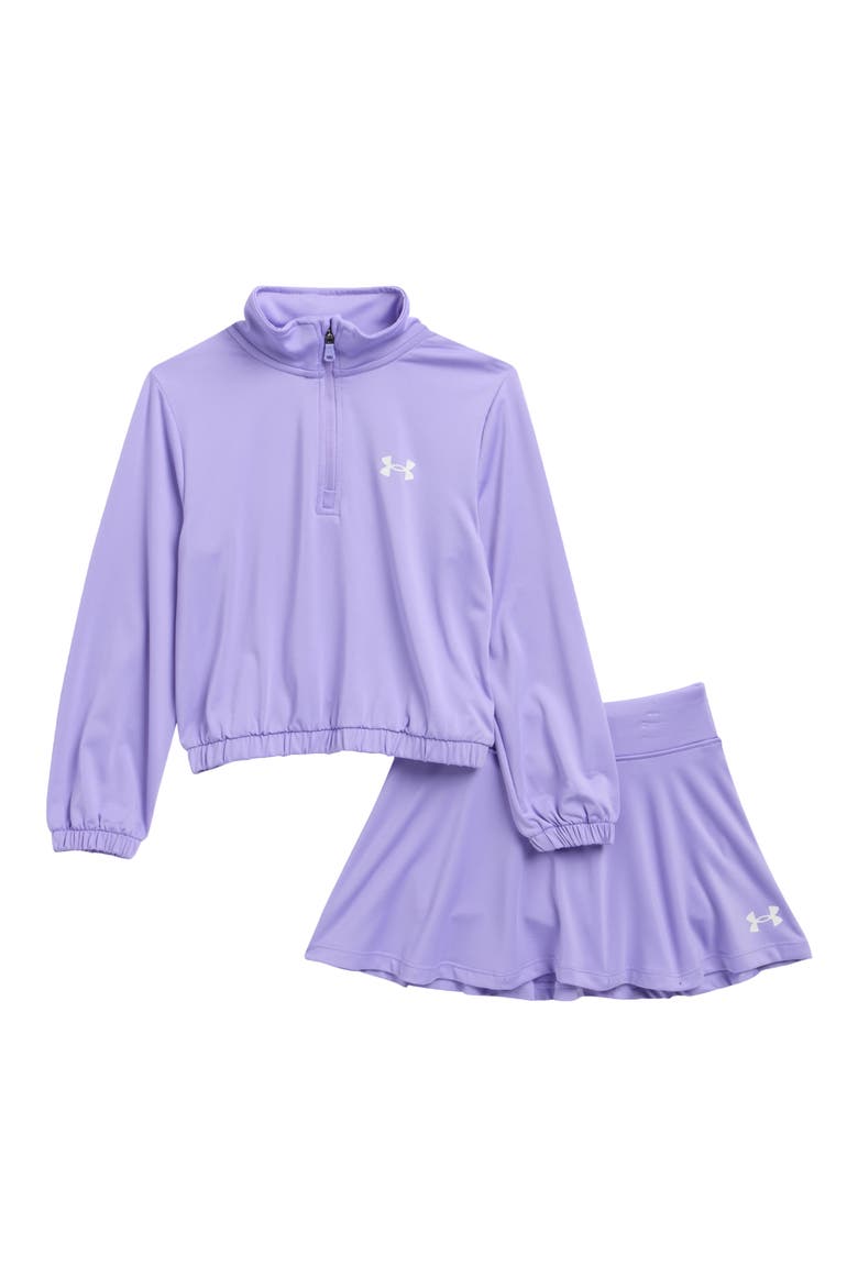Kids' Quarter Zip Pullover & Skirt Set, Main, color, PURPLE