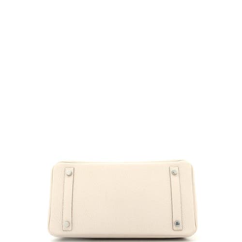 Pre-owned Hermes Hermes Birkin Handbag Light Togo With Palladium Hardware 30 In White