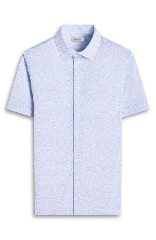 Bugatchi Milo Ooohcotton® Guitar Print Short Sleeve Button-up Shirt In Menthol