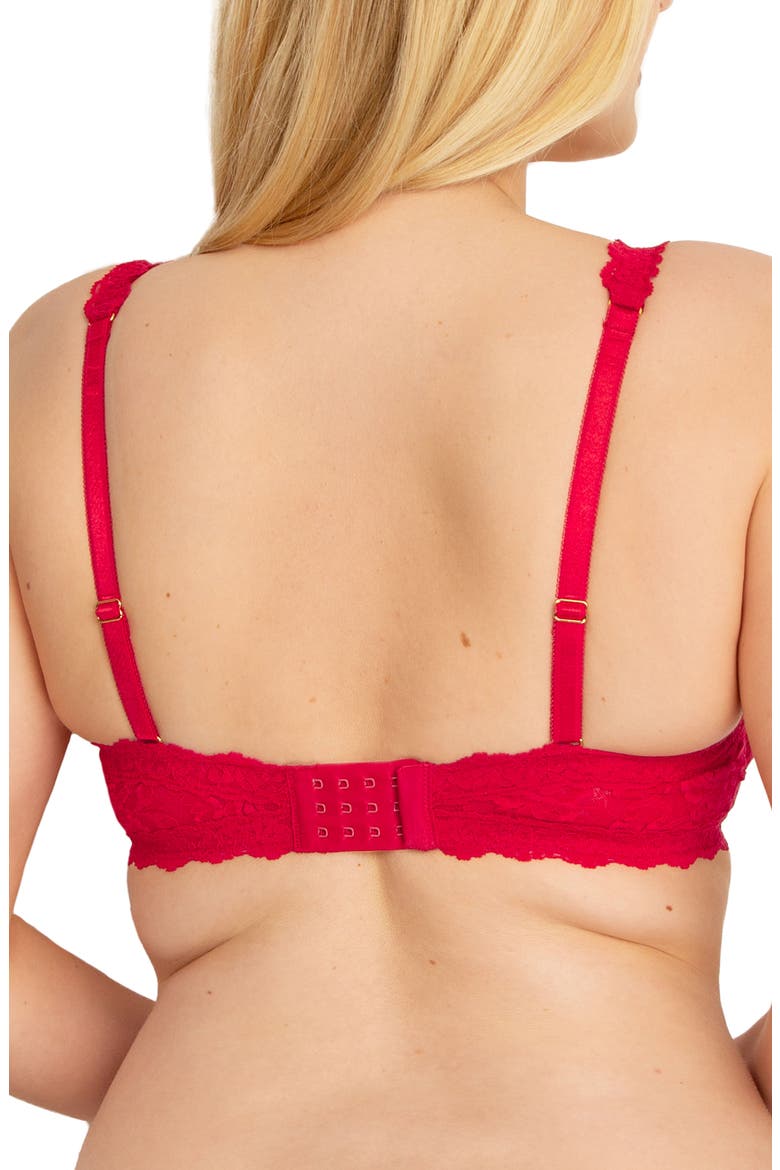 Signature Lace Underwire Balconette Bra, Alternate, color, RED