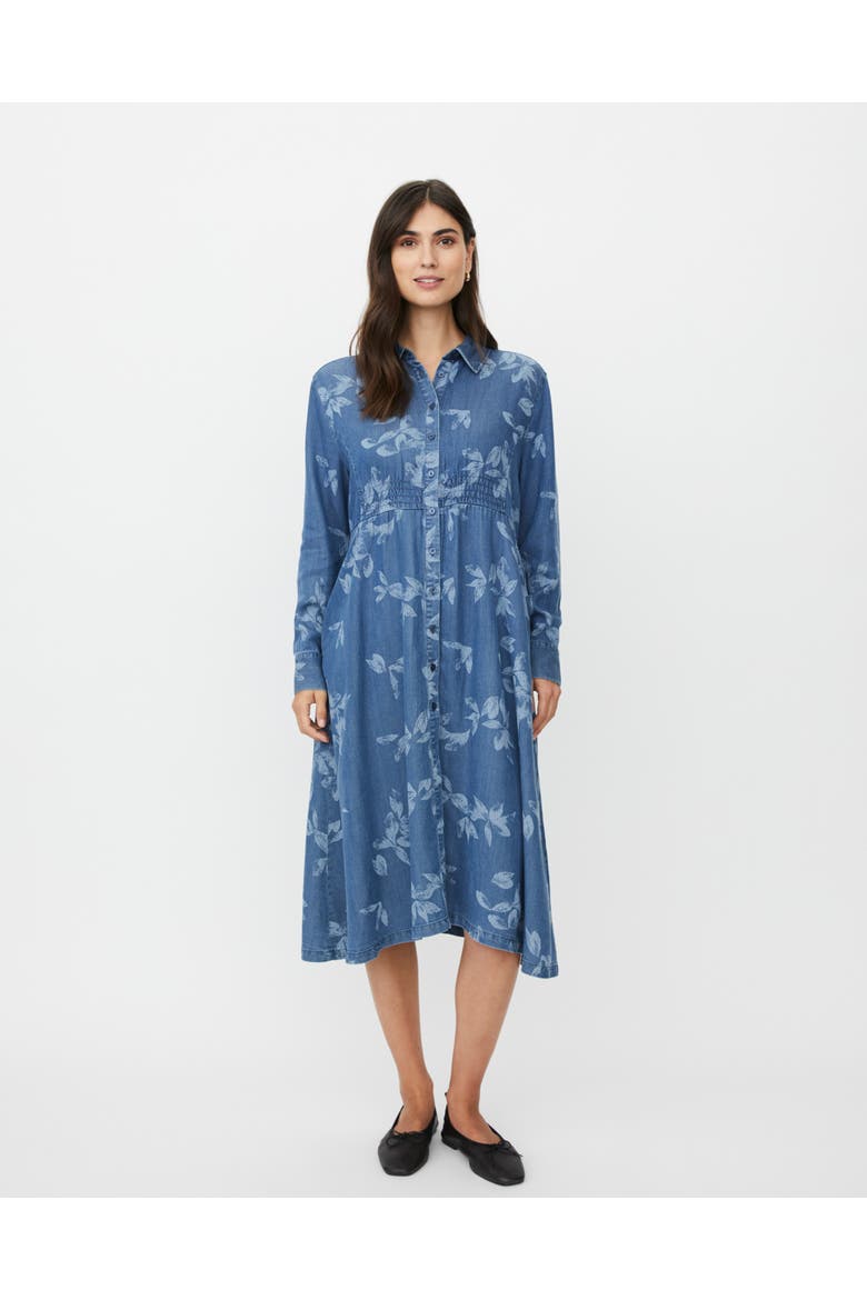 MaNokolo Floral Print Midi Dress, Main, color, Blue Denim