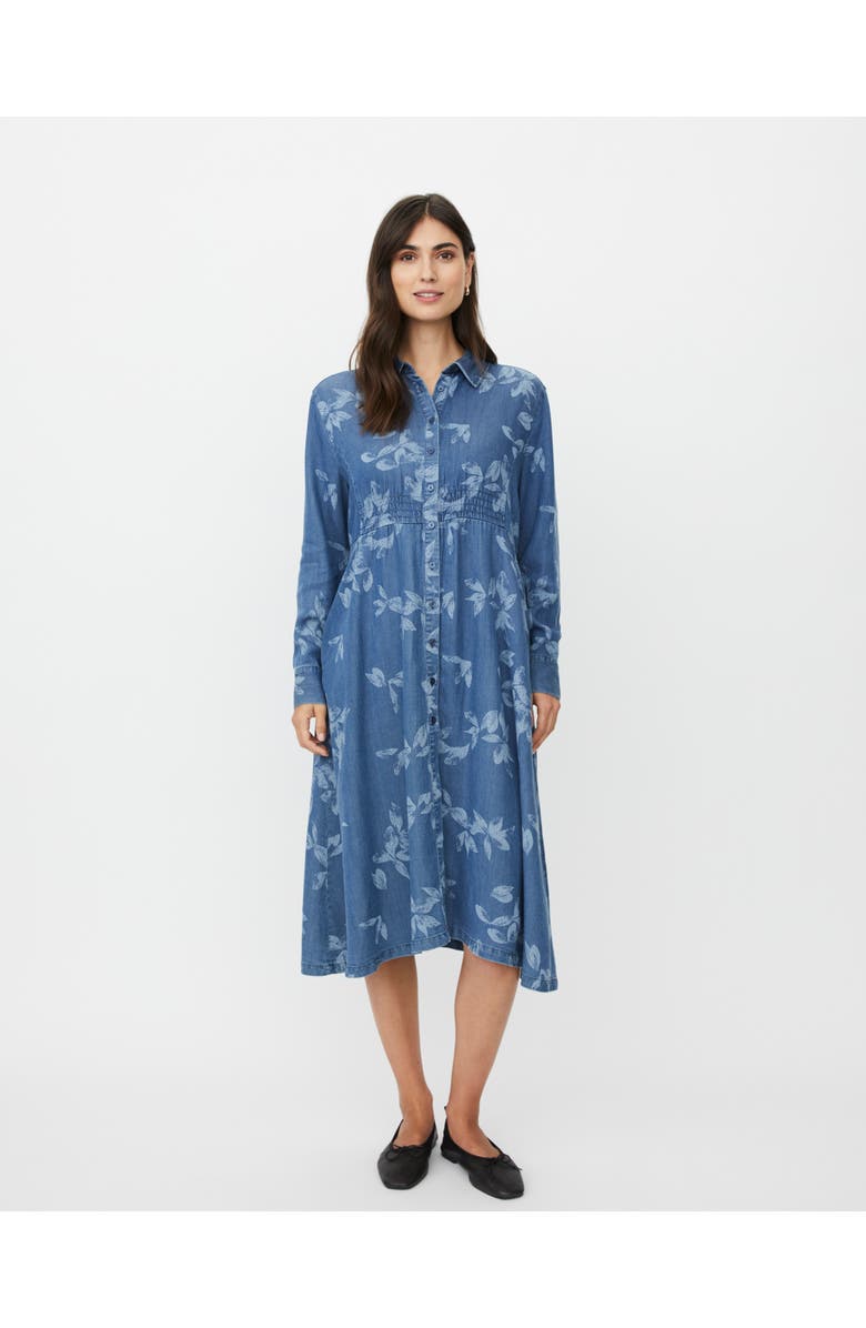 Masai Copenhagen MaNokolo Floral Print Midi Dress, Main, color, Blue Denim