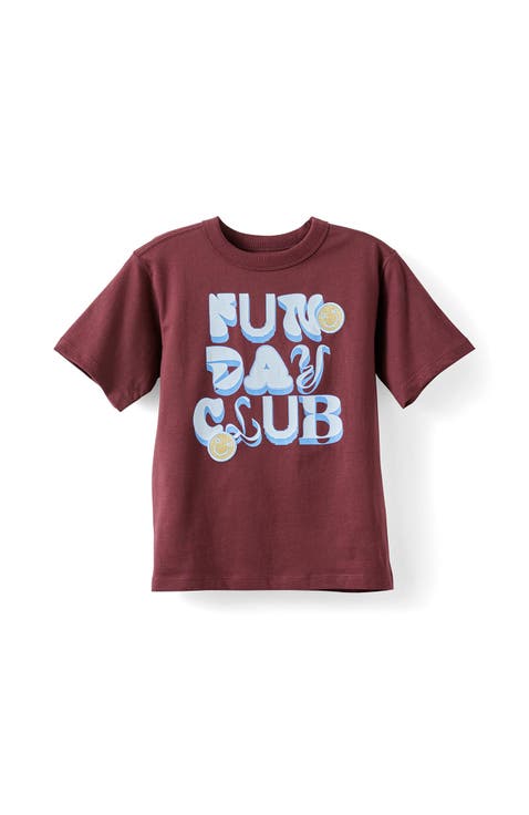 Kid's Poppy Oversize Graphic Print Tee
