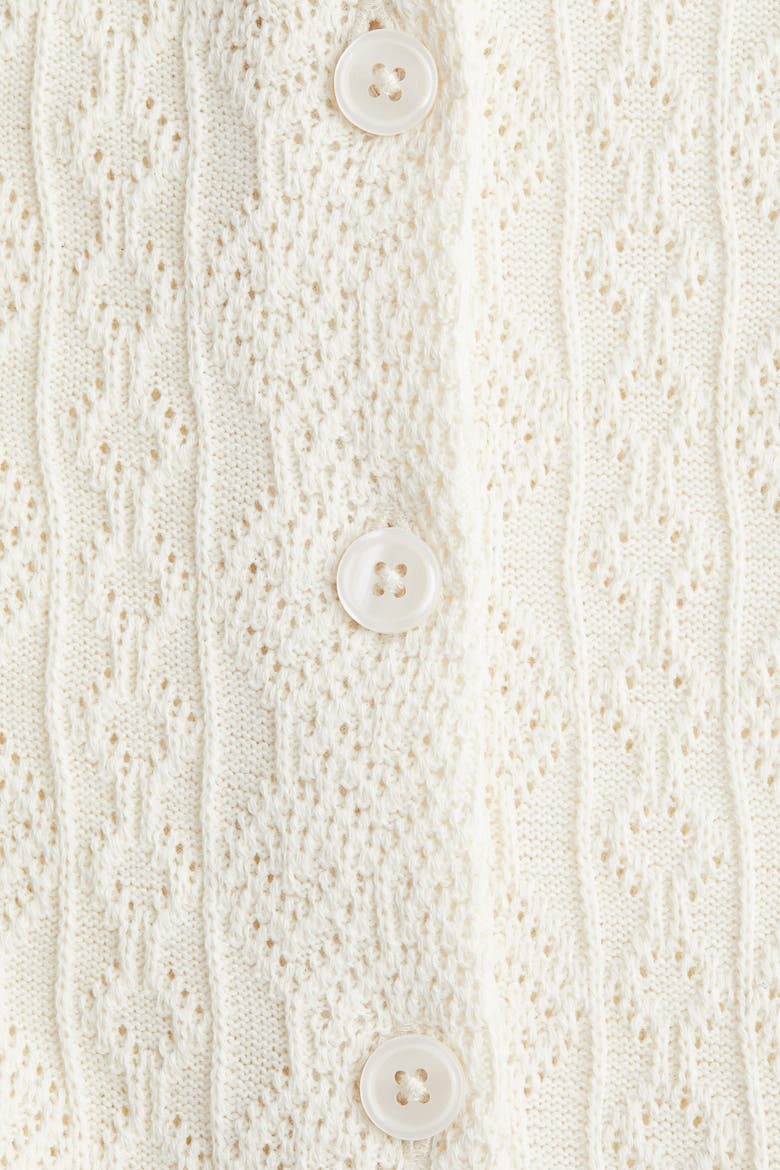 Frill-trimmed Cardigan, Alternate, color, Cream