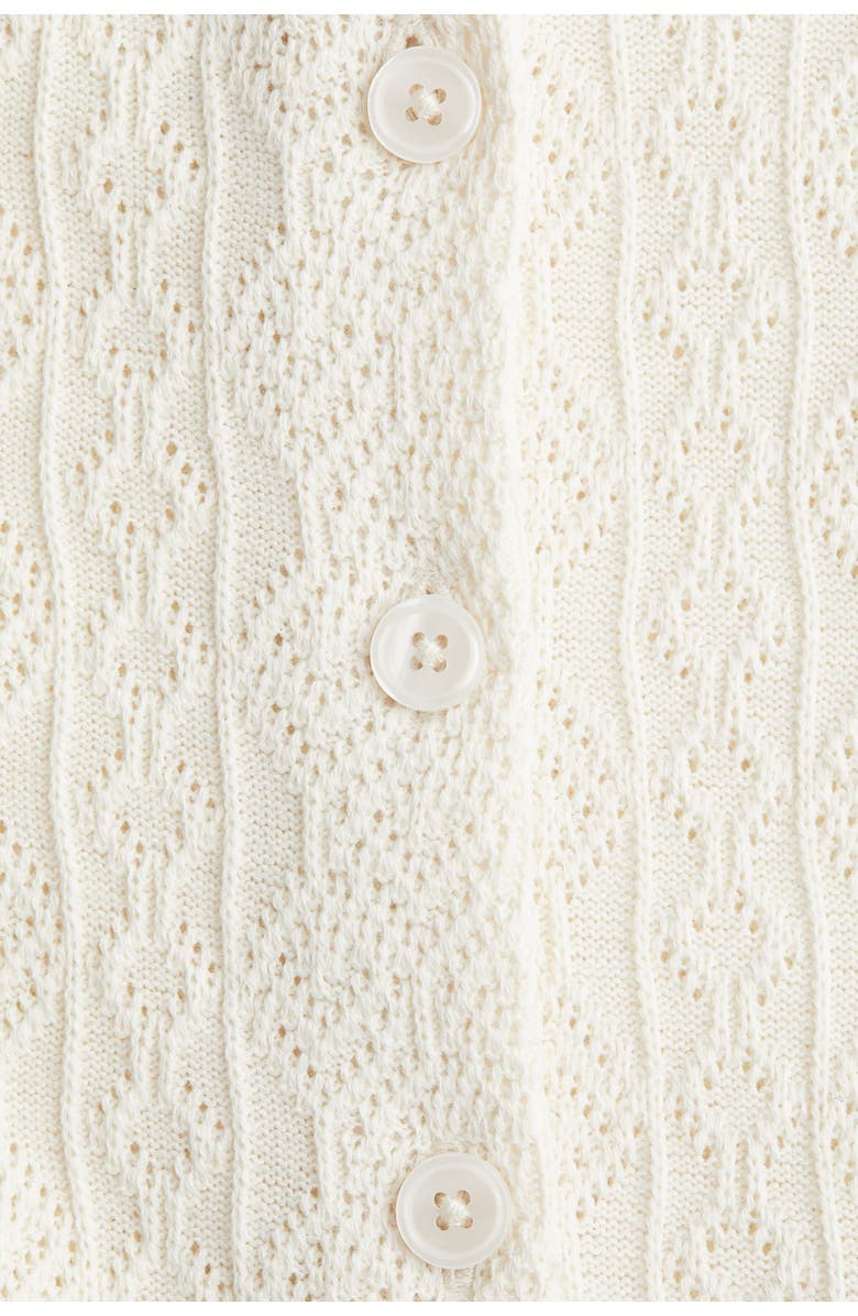 H&M Frill-trimmed Cardigan, Alternate, color, Cream