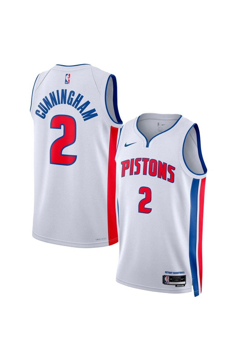 Nike Unisex Nike Cade Cunningham White Detroit Pistons Swingman Jersey - Association Edition, Main, color, White